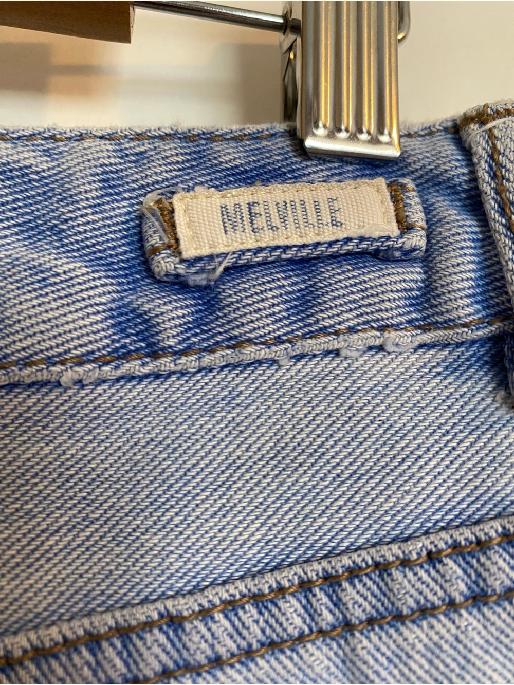 Brandy Melville Light Blue Washed Denim High-Rise Shorts - Picture 3 of 6